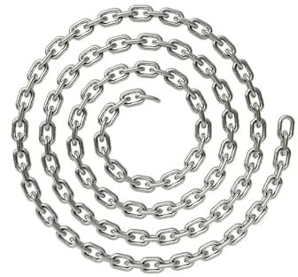 Élingues en chaîne Chaîne à maillons Courts et Longs en Acier Inoxydable SS304/316 soudé et Poli de 1,2 à 10 mm de diamètre Chaîne Suspension(1.2MM Long Link,Stainless 316)