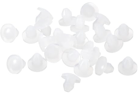 sourcing map 36 Pcs Silicone Plugs, Rubber Round Snap in Locking Hole Plugs for 3.5-4mm Hole, Hole Stoppers Waterproof Hole Plug for Metal Tube, Furniture End Caps Inserts, Clear
