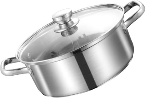 LAPYAPPE Stainless Steel Hotpot Pot Double Handle Chinese Hot Pot Double Boilers