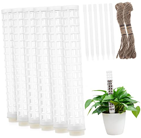 UPKOCH 6 Piezas Soporte para Plantas con de de Plástico y Cuerdas para Plantas Trepadoras Monstera para Interiores