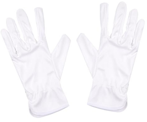 ELAYARD 10 Paar Staubfreie Mikrofaser Handschuhe Weiß Elastisch SchüTzend FüR Schmuck MüNzreinigung Haushalt Arbeit Und Handpflege