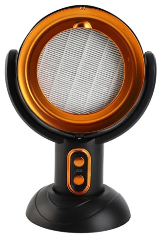 RASTKY Mini Range Hood Negative Ion USB Powered Portable Kitchen Exhaust Fan for RVs 8W 5V, Compact and Portable with Removable Oil Storage Cup for Camping Trips (Black Gold)