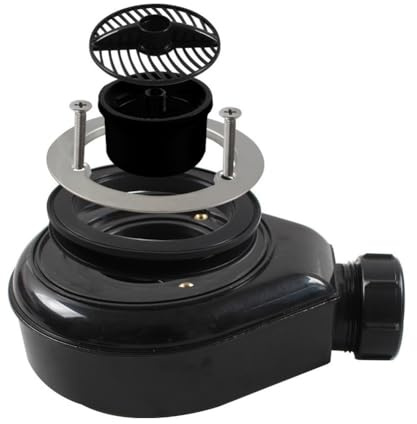 Gettimore Siphon de douche en ABS de 110 mm avec prévention, à installer, tuyaux d'évacuation standard de 90 mm