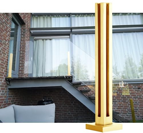 Poteau de balustrade en verre d'extérieur – Système de balustrade carré pour la sécurité des escaliers et des terrasses, design moderne, aluminium, installation facile, parfait pour les terrasses et