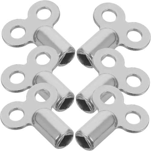 6Pcs Metal Radiator Valve,Square Socket Bleed Hole Plumbing Bleeding Key Air Plumbing Tool，Water Tap Switch Bleed Key Silver 0.2in
