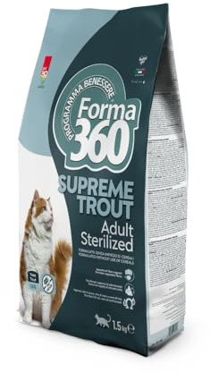 Crocchette per Gatti Sterilizzati alla Trota Senza Cereali – Supreme Trout Adult – Forma360 –1,5 Kg