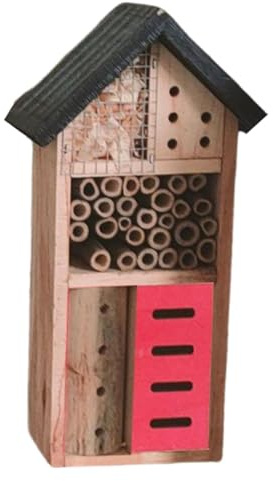 Folpus Maison D'abeilles en Bois Décorative pour Jardin, Attire Les Pollinisateurs, Cadeau, Abri Anti-intempéries pour Coccinelles, Habitat pour Abeilles
