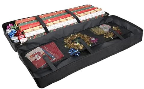Geschenkpapier-Aufbewahrungs-Organizer – 18. Platzsparender Geschenkpapier-Organizer, Aufbewahrungsbox Für Geschenkpapierrollen Mit Bandhalter, Großer Behälter Für Weihnachtsdekoration Für Die Hochzei
