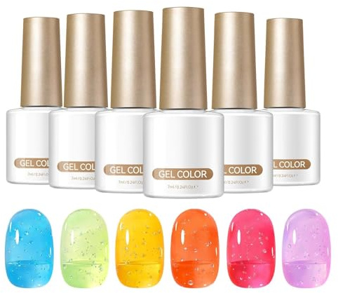 Nagelbubbelgel – långsam graderingskosmetik, halvtransparent nageldesign set | självutjämnande modelleringsgel för elegant manikyr, glänsande UV designlösning, kreativ nagelstudio tillbehör