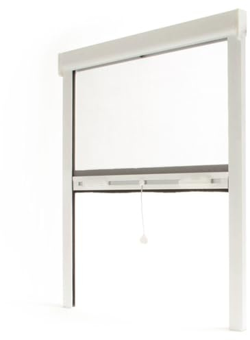 Avosdim - Estor mosquitera para ventana (220 x 150 cm), color blanco texturizado 9010, color blanco