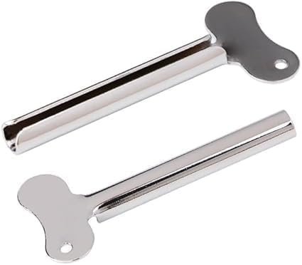2 Pcs Toothpaste Squeezer, Stainless Steel Toothpaste Tube Squeezer, Key Cream Squeezing Paint Squeezer Tube Squeezer Tool, Money Saving Bathroom Tools(Silver)