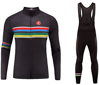 UGLY FROG Herren MTB Winter Fahrradbekleidung Set Radtrikot Langarm Winddicht Herren Thermische Fleece mit 20D Polster Hosen
