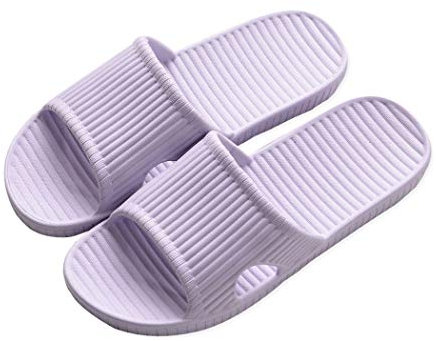 Kvinnor och Män Halkskydd Tofflor Inomhusbruk Utomhus Bad Sandal Mjuk Skum Enda Pool Skor Hus Hem Rutschkana (Ljus lila, 40/41 EU)