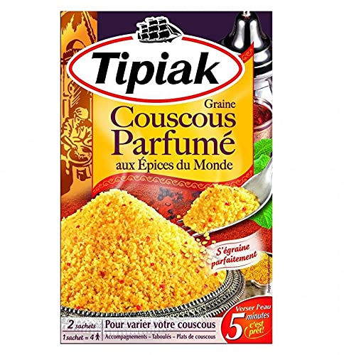 Tipiak Graine Couscous Parfumé aux Épices du Monde par 2 Sachets 510g (lot de