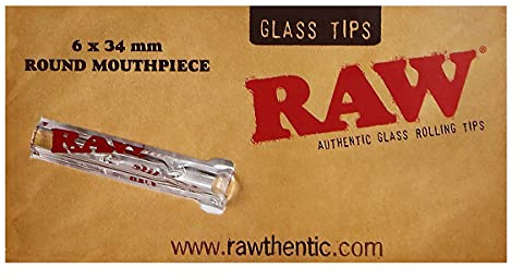 RAW Glass Tips 6 x 34 mm Round Mouthpiece