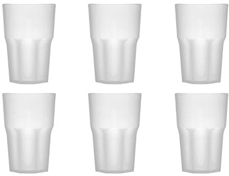 Garnet Frost Bicchiere Riutilizzabile “Granity 40 Set da 6 Pezzi – Lavabile in lavastoviglie-40 Bordo/ 33-35 cl a Servizio-Made in Italy, Plastica