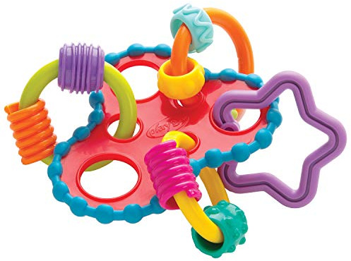 Playgro Roundabout Rassel - Babyrasselball - Rasselball - Kinderrasselball - Rasselball - Motorik - Babyspielzeug - Babymotorik - farbig