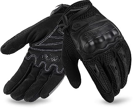 IRON JIA'S Motorradhandschuhe Herren Sommer Touchscreen weich atmungsaktiv und bequem geeignet für Motorradfahren Bergsteigen Wandern und andere Outdoor-Sportarten Schwarz-XL