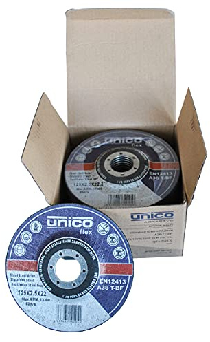 25 Stück Trennscheibe Ø 125mm, 2,5mm Stärke, gekröpft, 22,23mm Aufnahme für handgeführte Winkelschleifer. Geeignet für Stahl Edelstahl Inox Metall Stein etc.