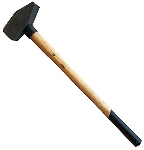 1 x Marteau d'ingénieur Marteau d'atelier 3 kg Manche Bois Masse 60 cm