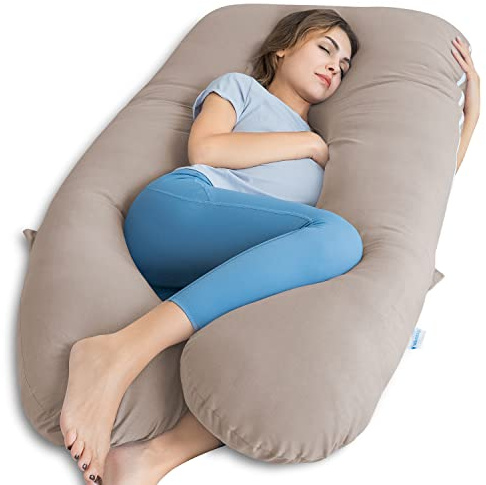 QUEEN ROSE Pregnancy Pillow, U Shaped Full Body Pillows for Sleeping Support, 55 Inch Maternity Pillow for Pregnant Women, Nomad