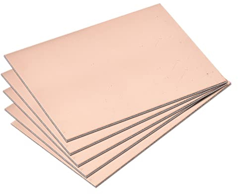 sourcing map 6 Stück PCB Kupfer Plattierte Platinen 100mm x 70mm x 1.5mm | Laminat, FR4 Glasfaser, Einseitig, Für Schaltungsprojekte