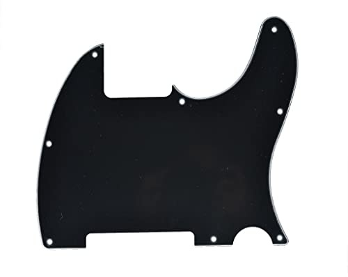 KAISH 8 fori Tele Blank Guitar Pickguard Tele Pick Guard Scratch Plate per Telecaster Esquire Nero 3 Ply