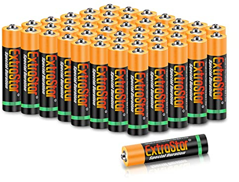 EXTRASTAR batería de carbón AAA de 1,5 voltios, 400mAh No7 Pilas, Gama Performance, Paquete de 48