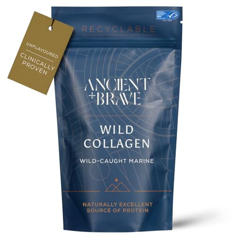 Ancient + Brave Wild Collagen 200g - Marine Collagen Powder (Fish) - 100% Hydrolysed Collagen Peptides (Type I) - Fasting and Keto Friendly - Neutral Tasting, Skin, Hair & Nails - 30 Day Supply