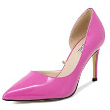 QUEEN HELENA Scarpe Eleganti con Tacco Medio a Spillo Decollete a Punta Chiusa Donna K475 (Fucsia, Numeric_36)