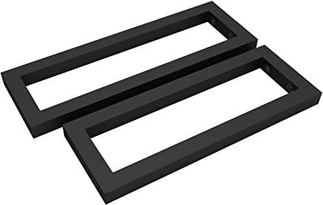Mai & Mai Wandkonsole für Waschtischplatte aus Edelstahl in Schwarz | Regalhalterung 35x2x15 cm, Waschtischhalterung 2 Stück, Winkelträger für Wandregal WH01