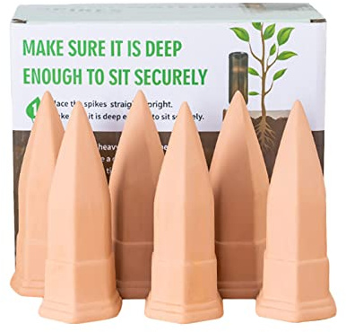 CHSEEO Lot de 6 Oyas a Planter Terre Cuite, Auto-arrosantes en Ollas Terre Cuite, Cône en Argile d’arrosage, Goutte-Gouttes Automatiques pour Plantes en Pot D'intérieur, Marro