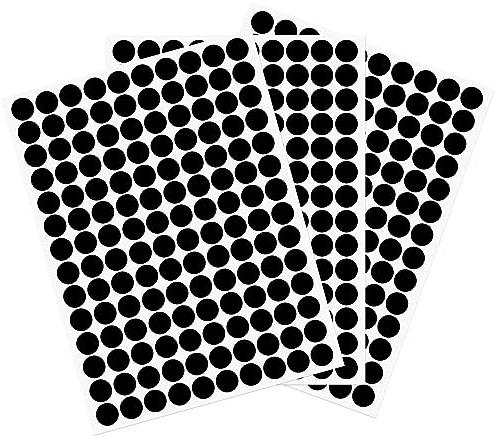 sourcing map 3 Sheet/420Pcs Screw Hole Cover Stickers, 12mm Dia PVC Self Adhesive Covers Caps Dustproof for Wood Furniture Cabinet Shelf Wardrobe, Black