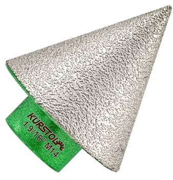 KURSTOL Broca Chaflan Diamante - 40mm Fresa Diamante con Rosca M14 - para Biselar Ampliar Esmerilar Pulir Cerámica Porcelánico Azulejos Mármol Granito