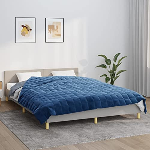Camerina Gewichtsdecke Blau 220x240 cm 15 kg Stoff Classic Gewichtsdecke Anti Stress Therapiedecke