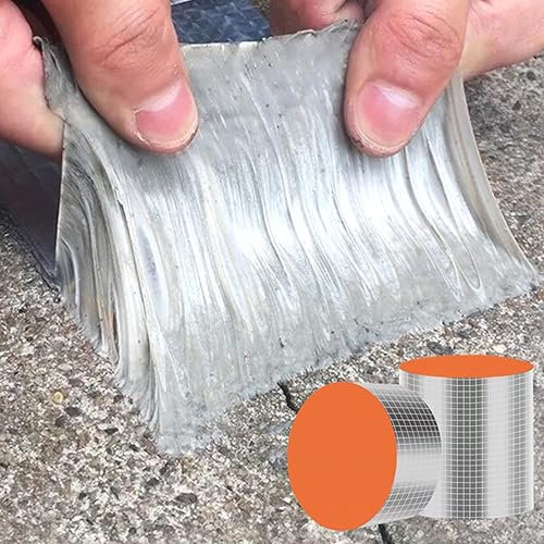 Ruban Super étanche en Caoutchouc Butyle en Aluminium,Ruban Adhésif Étanche,Réparation pour Fuite de Toit,Fissure de Surface, écart de Rebord de Fenêtre,Rupture de Tuyau (10cm x 5m)