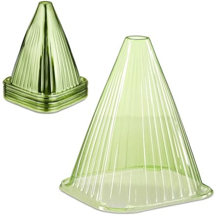 Relaxdays Protezioni per Piante, Set 32 Coni Protettivi Antilumaca e Anti Gelo, Piantine, HLP: 22x19x19 cm, PVC, Verde