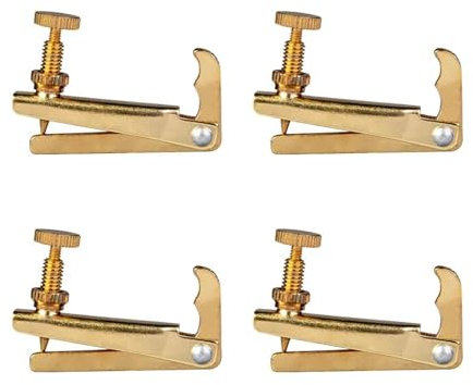 4 Stück/1 Satz 4/4 3/4 Feinstimmer für Violine, Hill-Stil, Metall-Saitenversteller, empfindlich Geigenzubehör (Color : 4-4 3-4Violin Golden)