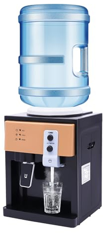 Dispensador de Agua Encimera con Base de Agua Extraíble y Función de Refrigeración y Calefacción Water Dispenser Sobremesa para Oficinas, Mesillas Noche, Mesas Café, Mostradores Bar