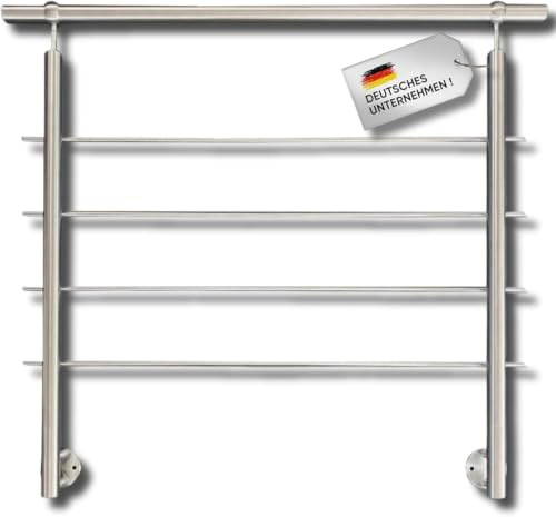 Buchetmann2 Edelstahl Geländer Markengeländer, Handlauf Treppengeländer Balkongeländer bis 6m am Stück, Querstäbe V2A Treppe Balkon Aufgesetzte und Seitliche Montage