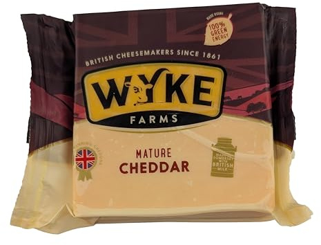 Food-United CHEDDAR-KÄSE weiß und reif 200g Stück von WYKE Farms mature cheddar cheese 6 Monate gereift englischer Hartkäse perfekt zu Käseplatte Nudeln Burgern Pasta Pizza mac-n-cheese (1)