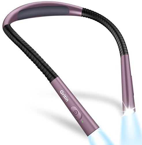 Gritin Luce per Lettura Libri a Letto Collo, LED Luce Lampada da Lettura per Libro, Ricaricabile, Timer da 30 Minuti, 4 Temperature Colore, Dimmerabile Senza Livelli, Perfetta per Notturna Leggere