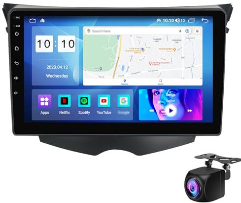 Car Radio For Veloster FS 2011-2017 Car Play Screen With Wireless Carplay Android Auto Live Navigation Voice Control Mirror Link 9 Inch Touch Screen Stereo GPS Navigation Bluetoot(Color:8-Core 4+32G)