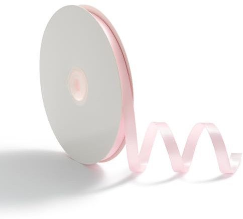 AOKSUNOVA 10mm x 45m Satinband Geschenkband Schleifenband Dekoband für Geschenkverpackung Hochzeit Bänder zum Basteln Rosa