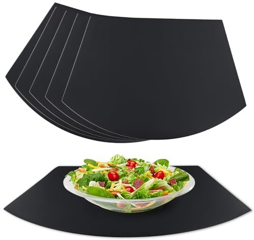 6er Set Platzsets, 30 X 30 cm Platzsets Abwaschbar, Tischsets Leder, Tischuntersetzer, Abwaschbar und Wasserdicht, Geeignet für Küchen, Esstische Im Innen- und Außenbereich, Schwarz