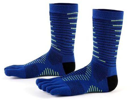 Fjquamitix CooLmax Calzini con dita per uomo e donna, ad alte prestazioni, per corsa, atletica, con cinque dita, per sport all'aria aperta, Blu, M