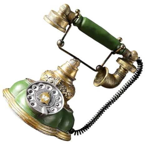 Teléfono Retro de Resina, Decoración Vintage para Hogar y Oficina | Estilo Clásico Detalles Exquisitos, Adecuado como Obsequio Original para Amigos o Adorno en Vitrinas