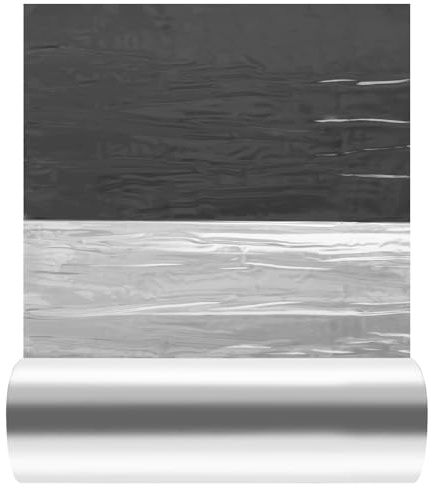 Film de toiture autocollant en aluminium - 5 m² - Avec colle bitumée puissante - Pour abri de jardin et abri de voiture - 1 x 5 m - Argenté