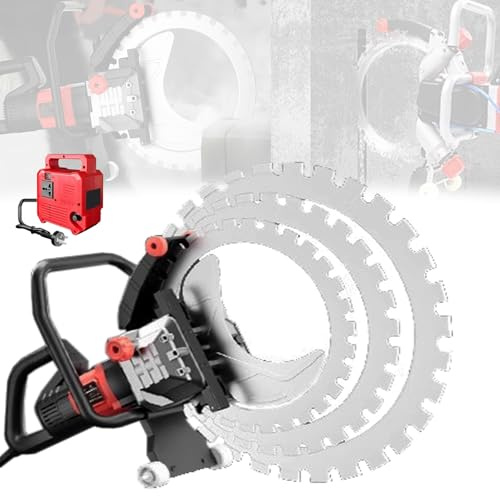 Electric Ring Saw Wall Chaser with Wet Water Supply for Concrete, Rebar, Bricks, and Marble - High Power Toroidal Cutting Machine for Professional Grooving