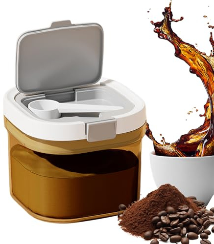 Generisch Milchpulverspender - Tragbare Aufbewahrung für Milchpulver - Stapelbarer luftdichter Behälter mit Messlöffelbox für Kinderzimmer, Kühlschrank, Zuhause, Küche und Babynahrungszubereitung